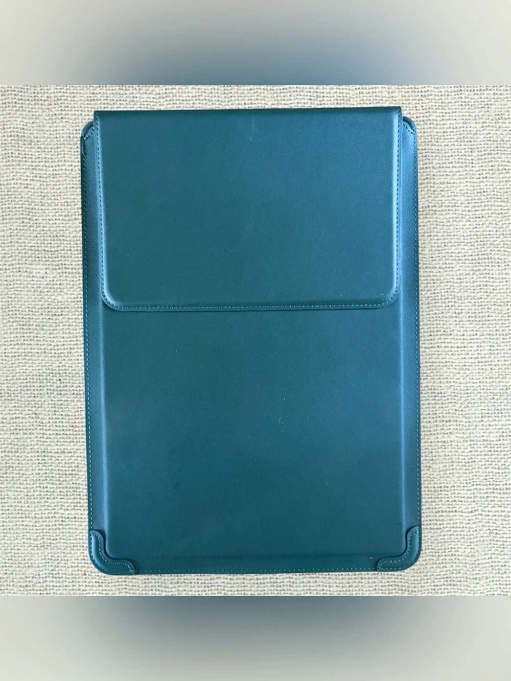 Dark Green Faux Leather Laptop & iPad Sleeve